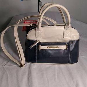 Blue and Cream Stone Mountain purse
